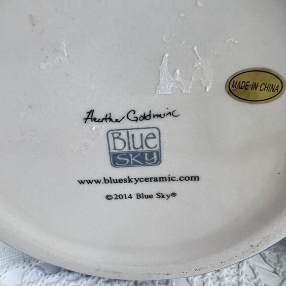 Blue Sky Sugar Bowl & Creamer Set With Spoon By Heather Goldminc Country Ceramic - Picture 5 of 16